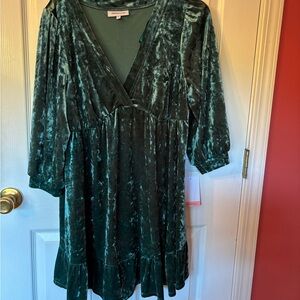 Maternity dress by MOTHERHOOD dark green shimmery! New with tag! Have 1XS &1LRGE